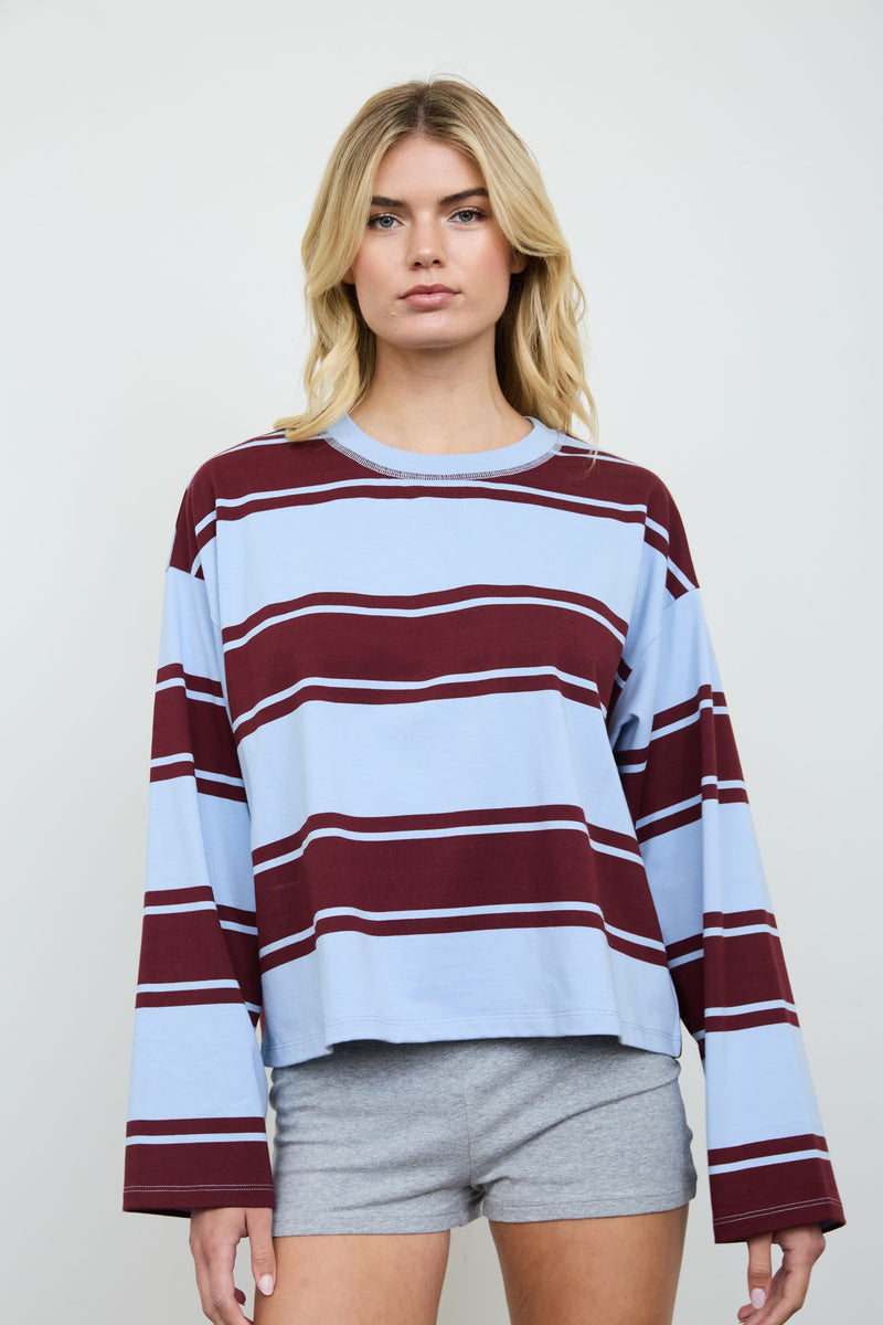 Cody Striped Crewneck (Light Blue)