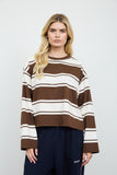 Cody Striped Crewneck (Chocolate Brown)