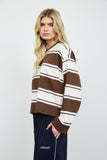 Cody Striped Crewneck (Chocolate Brown)