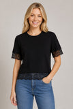 Floral Lace Trimmed Pullover