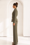 Suede Belted Jacket & Pants Set