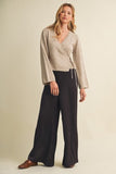 Chocolate Fondant Wide Leg Slim Pants