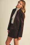 Studded Suede Jacket (Choco Fondant)