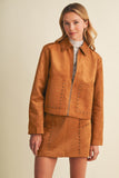 Studded Suede Jacket (Chestnut)
