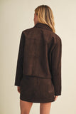 Studded Suede Jacket (Choco Fondant)