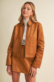 Studded Suede Jacket (Chestnut)