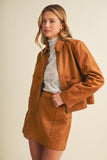 Studded Suede Jacket (Chestnut)