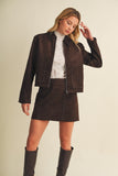 Studded Suede Jacket (Choco Fondant)