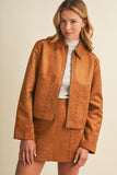 Studded Suede Jacket (Chestnut)
