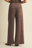 Wide-leg Sueded Knit Trousers