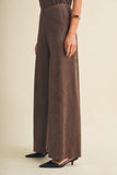 Wide-leg Sueded Knit Trousers