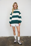 Oversized Wide Stripe Crew Neck Top