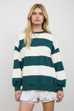 Oversized Wide Stripe Crew Neck Top