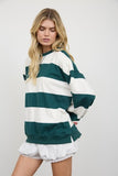 Oversized Wide Stripe Crew Neck Top