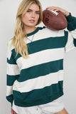 Oversized Wide Stripe Crew Neck Top