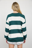 Oversized Wide Stripe Crew Neck Top