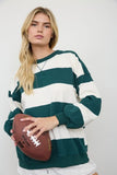 Oversized Wide Stripe Crew Neck Top