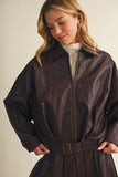 Belted Dropped Shoulder Jacket