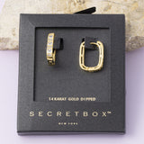 Gold Dipped Emerald CZ U Huggie Earrings