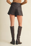 Faux Leather Knot Mini Skort