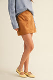 Fitted Chestnut Suede Mini Skirt