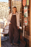 Vintage-washed Twill Wide-leg Overall