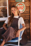 Vintage-washed Twill Wide-leg Overall