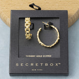 14k Gold Dipped Watch Band Link Hoop Earrings