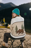 Bear Intarsia Motif Knit Cardigan Sweater