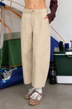 Cropped Wide Leg Barrel Pants