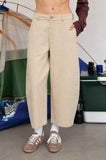 Cropped Wide Leg Barrel Pants