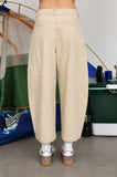 Cropped Wide Leg Barrel Pants