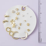 10 Pair Flower Earring Set