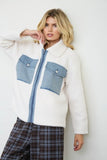 Sherpa Denim Pocket Zip-up Jacket