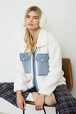 Sherpa Denim Pocket Zip-up Jacket