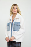 Sherpa Denim Pocket Zip-up Jacket