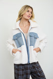 Sherpa Denim Pocket Zip-up Jacket