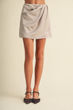 Asymmetrical Drape Front Mini Skirt