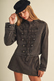 Mili Button Fitted Denim Jacket (Espresso)