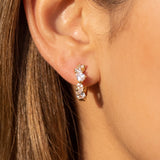 Gold Dipped Pear Cut Cz Huggie Hoop Earrings
