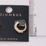 Gold Dipped Pear Cut Cz Huggie Hoop Earrings