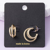 3 Line Hoop Earrings (Gold)