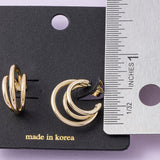 3 Line Hoop Earrings (Gold)