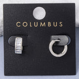 CZ Clear Earrings 11mm (Silver)