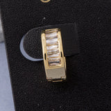 CZ Clear Earrings 11mm Diamond (Gold)