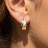 CZ Clear Earrings 11mm Diamond (Gold)