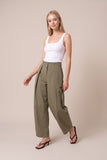 Pleated Casual Balloon Pants (Olive)