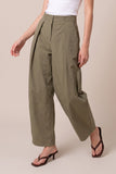 Pleated Casual Balloon Pants (Olive)