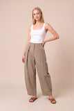 Pleated Casual Balloon Pants (Khaki)