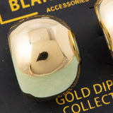 Stainless Steel Round Stud Earrings (Gold)